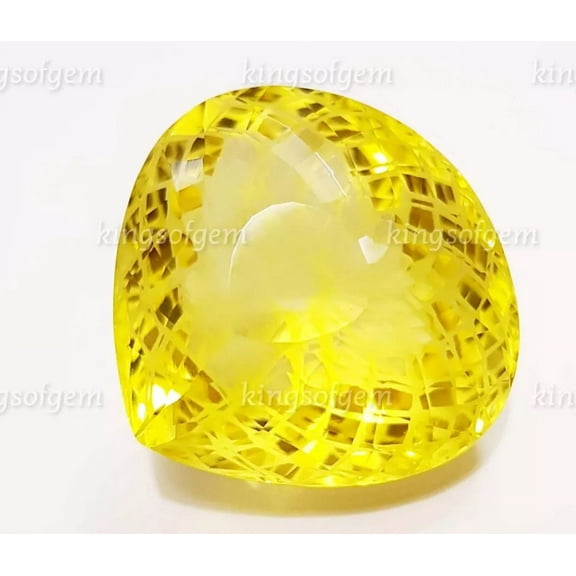 Gorgeous!!! 115 Ct Lemon Quartz Heart Shape Excellent Cut Artificial Gemstone Loose gemstone