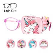 Astropic Eye Patch for Kids | Cotton & Silk Eye Patch Medical | Girls Eye Patch for Glasses | Childrens Eye Patch for Lazy Eye, Amblyopia (Left Eye, Pink Hair Unicorn)
