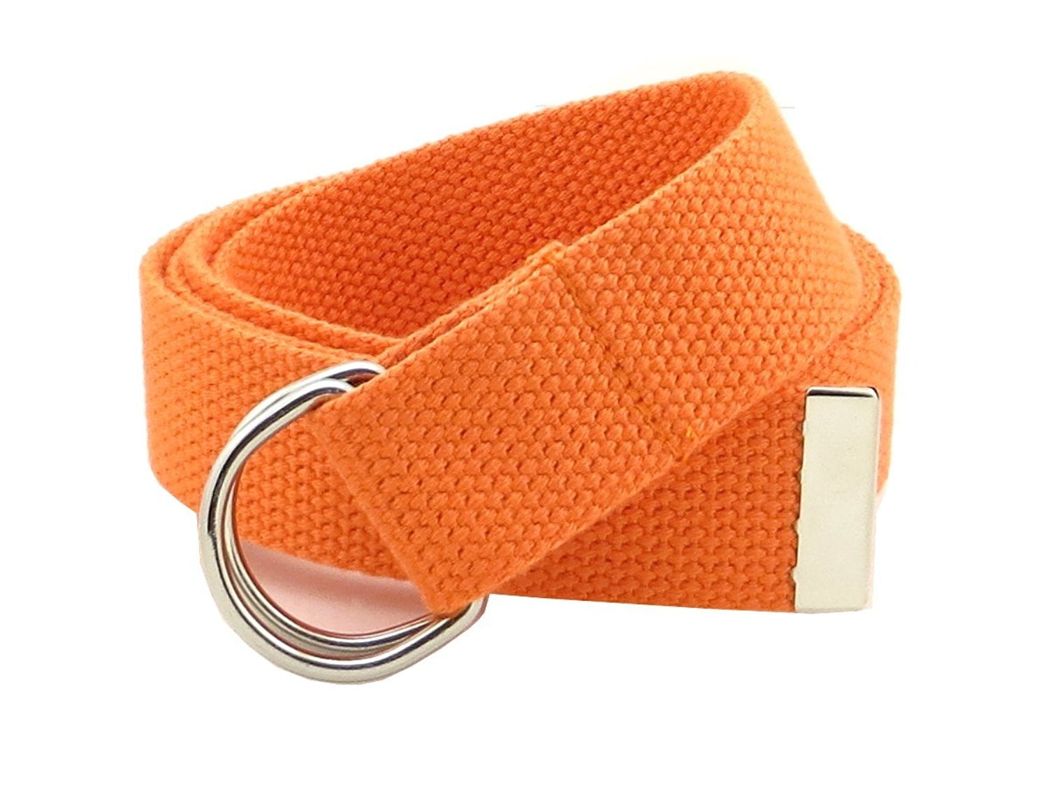 Thin Web Belt Double D-Ring Buckle 1.25 Wide with Metal Tip Solid Color