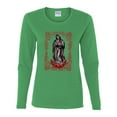 thumbnail image 2 of Wild Bobby, Our Lady of Guadalupe Blessed Virgin Mary Religious, Inspirational/Christian, Women Graphic Long Sleeve Tee, Kelly, X-Large, 2 of 3