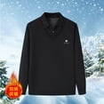thumbnail image 5 of ZCFZJW Fake Two Piece Sweaters for Men Big and Tall Regular Fit Lightweight Fall Winter Casual Sherpa Fleece Lined Warm Long Sleeve 1/4 Button Collared Athletic T-Shirts Business Work Tops Black L, 5 of 6