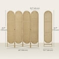 thumbnail image 3 of HOMCOM 4 Panel Room Divider, Bohemian Folding Privacy Screen, Natural Wood, 3 of 10