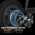 thumbnail image 2 of Phantomgogo Commuter R1 - Electric Scooter for Adults - Foldable Scooter with Seat & Carry Basket 15MPH 265lbs Max Load E Mopeds for Adults (Blue), 2 of 7