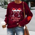 thumbnail image 3 of Hauts de Noël pour Femmes Manches Longues Automne et Hiver Pull Imprimé de Noël Col Rond Manches Longues Blouse Unie Chandails en Molleton Sexy Décontracté, 3 of 4