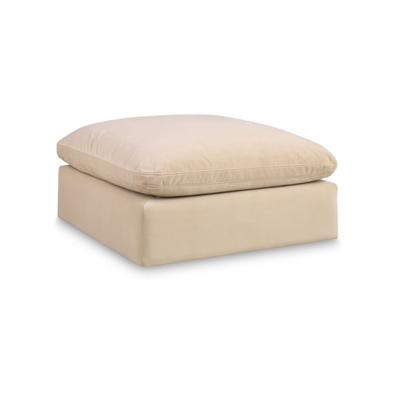 Meridian Furniture Comfy Beige Velvet Ottoman