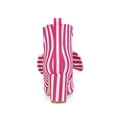 thumbnail image 2 of BLISSFUL STEP Women's Pointed Toe Bow Striped Chunky Heel Ankle Boots Hot Pink 7, 2 of 7
