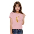 thumbnail image 2 of Yanlir Blouses Décontractées pour Enfants T-shirt Imprimé Mignon Été Garçons Filles T-shirt Mode Col Rond Imprimé Manches Courtes Hauts 3-10 Ans (Rose, 3 Ans), 2 of 6
