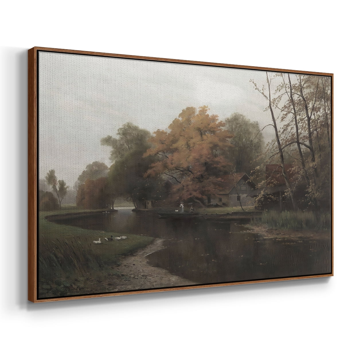 Vintage Landscape-CCCXXVI By Wexford Home Framed in Walnut Wood Gallery Wrapped Canvas 25 in. x 37 in.