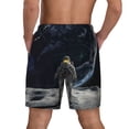 thumbnail image 2 of Lsque Mens Swim Trunks Astronaut Standing In The Moon Pattern - Bathing Suit Compression Liner - Beach Swim Shorts Swimwear - (S-3XL) - Stretch Quick Dry -3X-Large, 2 of 9