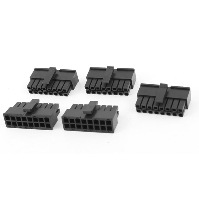 Conector ATX de 5 piezas, 16 pines, ranura de 3 mm para placa PCB, color negro