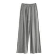 thumbnail image 4 of LLYwey Sales Clearance Sweatpants for Women Ladies Loose Wide Leg Pants High Waist Straight Pants Casual Pants New Full Length Pants Trousers Regular Fitted Gray S, 4 of 8