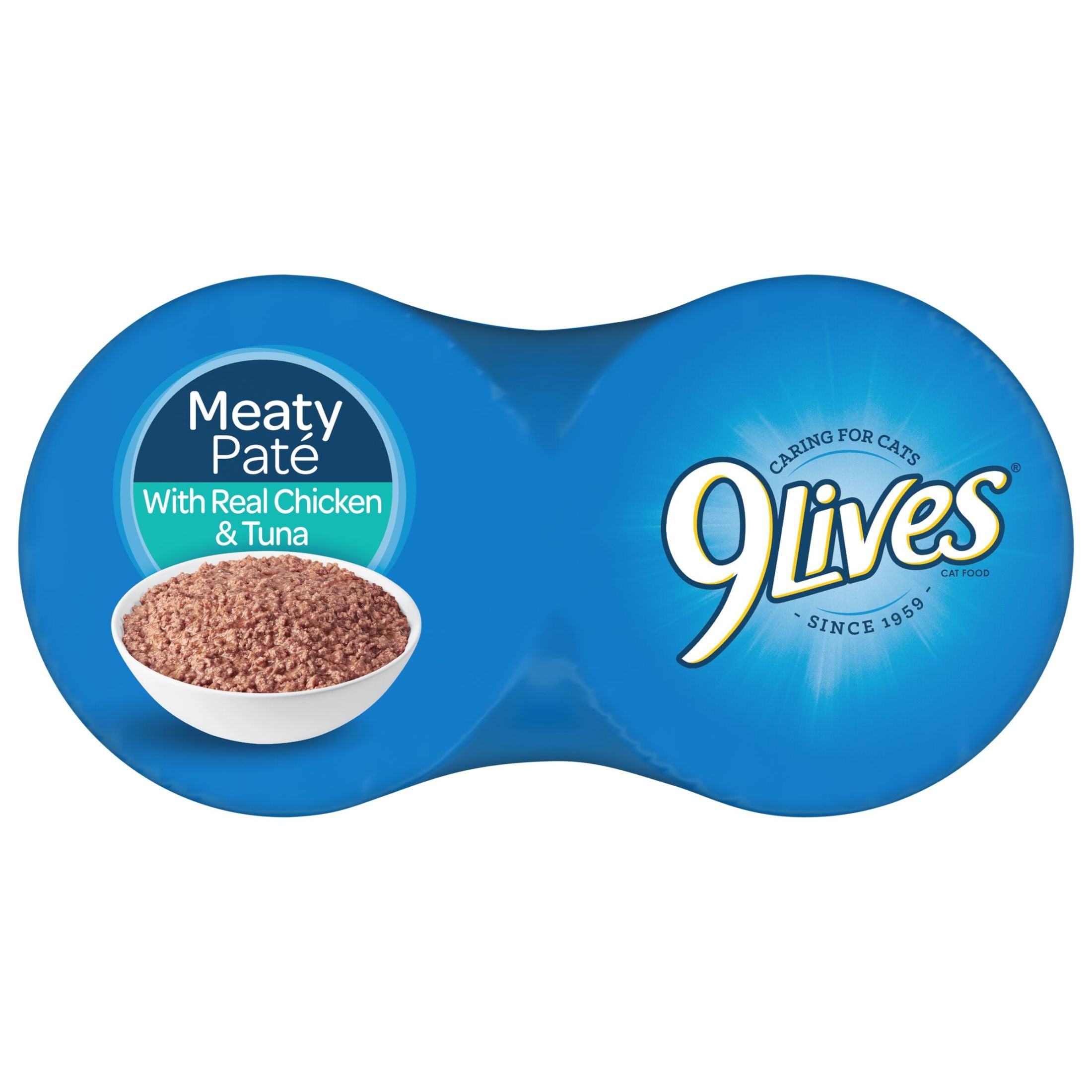 (4 pack) 9Lives Meaty Paté with Real Chicken & Tuna Wet Cat Food, 5.5 Ounce Can, 4 Count