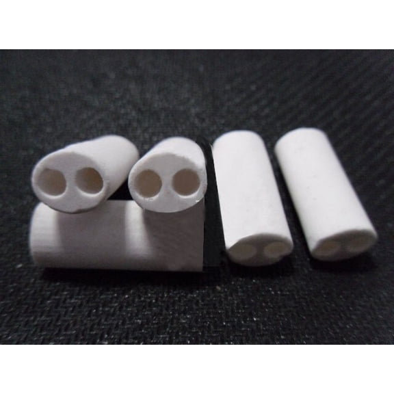 10 Pcs 1/2/3/3.5mm Dia Ceramic Insulation Tube Twin Bore Porcelain Insulator Pipe for Heating Element