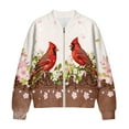 thumbnail image 4 of DISNIMO Northern Cardinal Printed Jackets for Women Floral Printed Sweatshirts Zip Up Outwear Long Sleeve Jackets for Fall Winter, L, 4 of 7