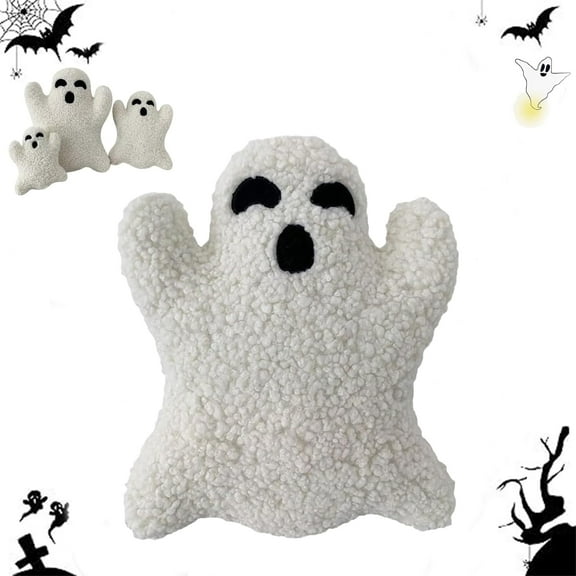 Halloween Decorations Halloween Ghost Throw Pillows White Cute Ghost Indoor Decorative Throw Pillow Ghost Plush Pillows for Halloween Decorative Home Sofa Bed Ghost Indoor Decor Cushion