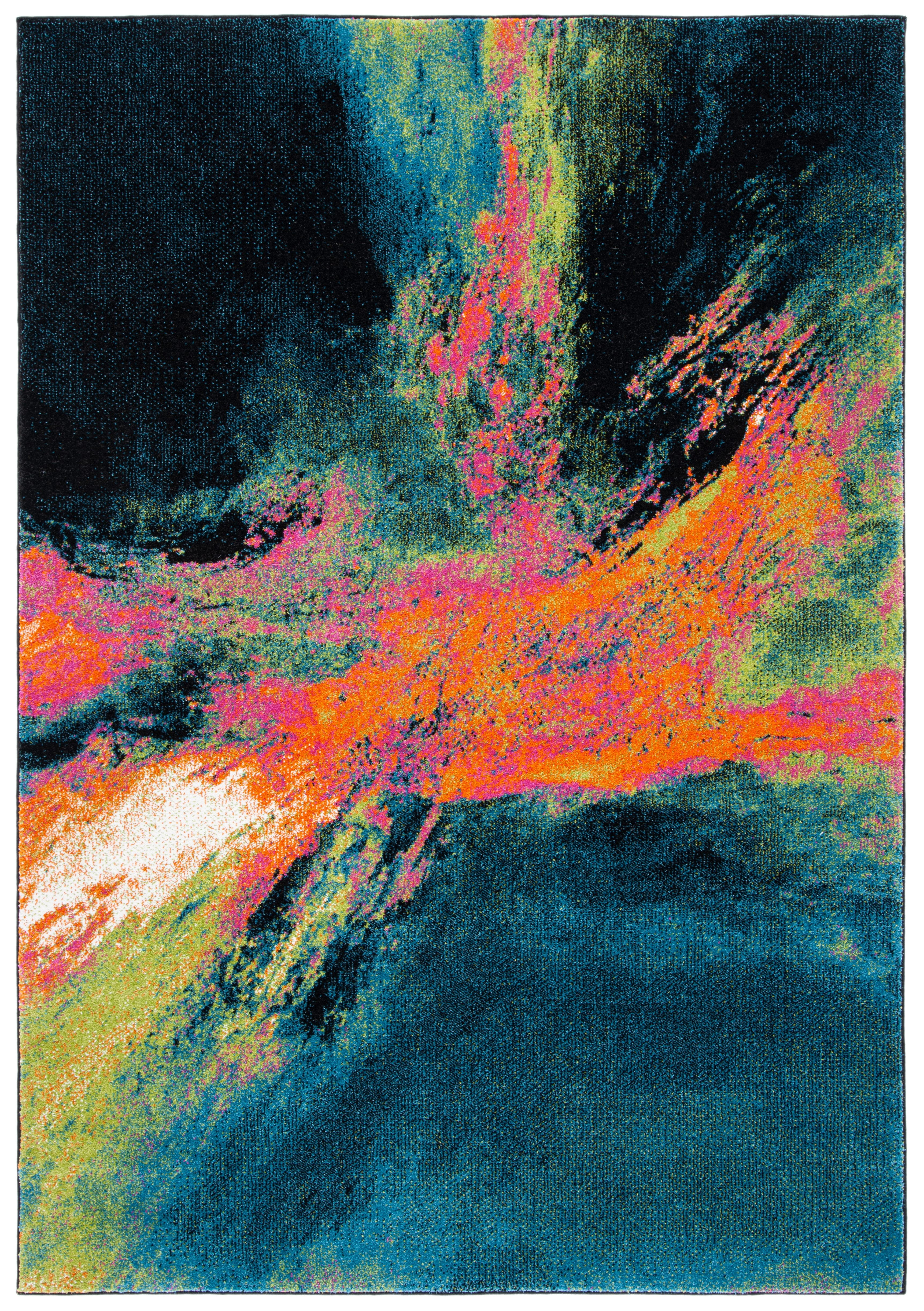 Safavieh Galaxy Rosamund Abstract Area Rug, Blue/Orange, 6'7" x 9'