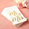 thumbnail image 4 of 50 Pack Disposable Mr And Mrs Napkins For Wedding Dinner, Gold Foil, 4X8 In, 4 of 6
