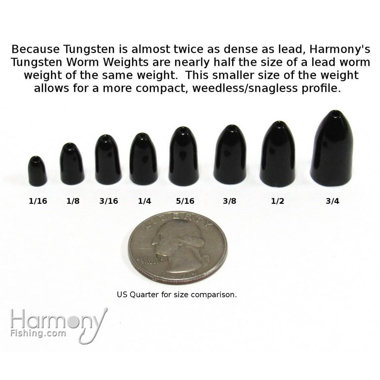 Harmony Fishing Tungsten Worm Weights Weight Pegs (Select Size