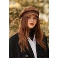 thumbnail image 2 of Gorra de invierno cálida con visera para mujer, boina de lana, gorro de pintor con visera, 2 of 6