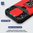 thumbnail image 5 of For Motorola Moto G Power 2024 Wallet Slide Camera Protection, Credit Card Slot & Ring Kickstand Magnetic Car Mount Phone Case Cover by Xpression - Red, 5 of 9
