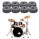 thumbnail image 5 of 8 PCS Drum Cymbal Pads de Fieltro 8 PCS Conjunto de Accessorios Negros para Tambores de Sonido Establecimiento, 5 of 7