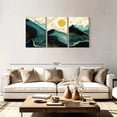 thumbnail image 2 of Elephant Stock Sunset Mountains Wall Art - Horizontal Multi Panel Canvas - Living Room Wall Decor - Nature Multi Panel - Teal And Blue Decor - 74" x 36", 2 of 8