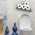 thumbnail image 4 of Almacenamiento flotante en estante de papel higiénico, decoraciones de pared para baño, soporte de papel higiénico de pared inclinada, organizador de decoración de inodoro montado, 4 of 5