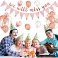 thumbnail image 6 of YANSION We Will Miss You Banner Coworker Going Away Farewell Decorations Rose Gold Triangle Flag Banner Balloon Decor For Goodbye, Retirement, Job Change, Later Traitor Party Supplies, 6 of 12