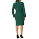 thumbnail image 3 of Conjuntos de falda para mujer INSPIRE CHIC, traje sin cuello, blazer y faldas lápiz, 2 piezas, atuendos elegantes, M Verde, 3 of 6