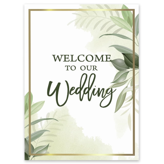 Darling Souvenir MADE WITH LOVE LeavesLargeWelcomeSign, Decorative PosterWelcomeTo Our Wedding Poster For Easel Wedding Collection- 18x12