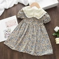 thumbnail image 4 of HOMADLES Toddler Girls Dress Crewneck Bow Ruffed Layered Solid Fashion Princess Dress Dress Multicolor 3 T, 4 of 9