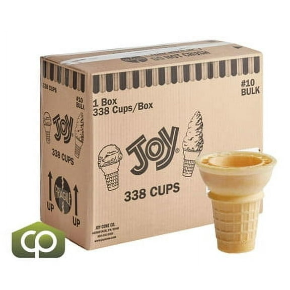 JOY #10 Flat Bottom Cake Cone - 338/Case for Perfect Single Serve Ice Cream