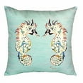 thumbnail image 2 of Betsy Drake NC388C 18 x 18 Po Chevaux de Mer Sarcelle Sans Coussin de Cordon, 2 of 4