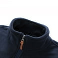 thumbnail image 4 of GuangCheng George Mens Fleece Jacket Colorblock Full Zip Quilted Lining Warm Thermal Chest Pocket Outdoor Coats,Blue,XL, 4 of 9