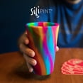 thumbnail image 3 of Silipint: Silicone Pint Glasses: 2 Pack - Hippie Hops & Arctic Sky -16oz Unbreakable Cups, Flexible, Hot/Cold, Reusable, 3 of 7