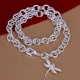 thumbnail image 2 of Collares con colgante de libélula y corazón para mujer, cadena gruesa clásica de Plata de Ley 925, accesorios de boda para fiesta de moda, joyería, 2 of 2