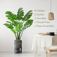thumbnail image 2 of Artificial Tree in Modern Granite Effect Planter, Fake Monstera Silk Tree for Indoor and Outdoor Home Decoration - 56" Overall Tall (Plant Pot Plus Tree), 2 of 5
