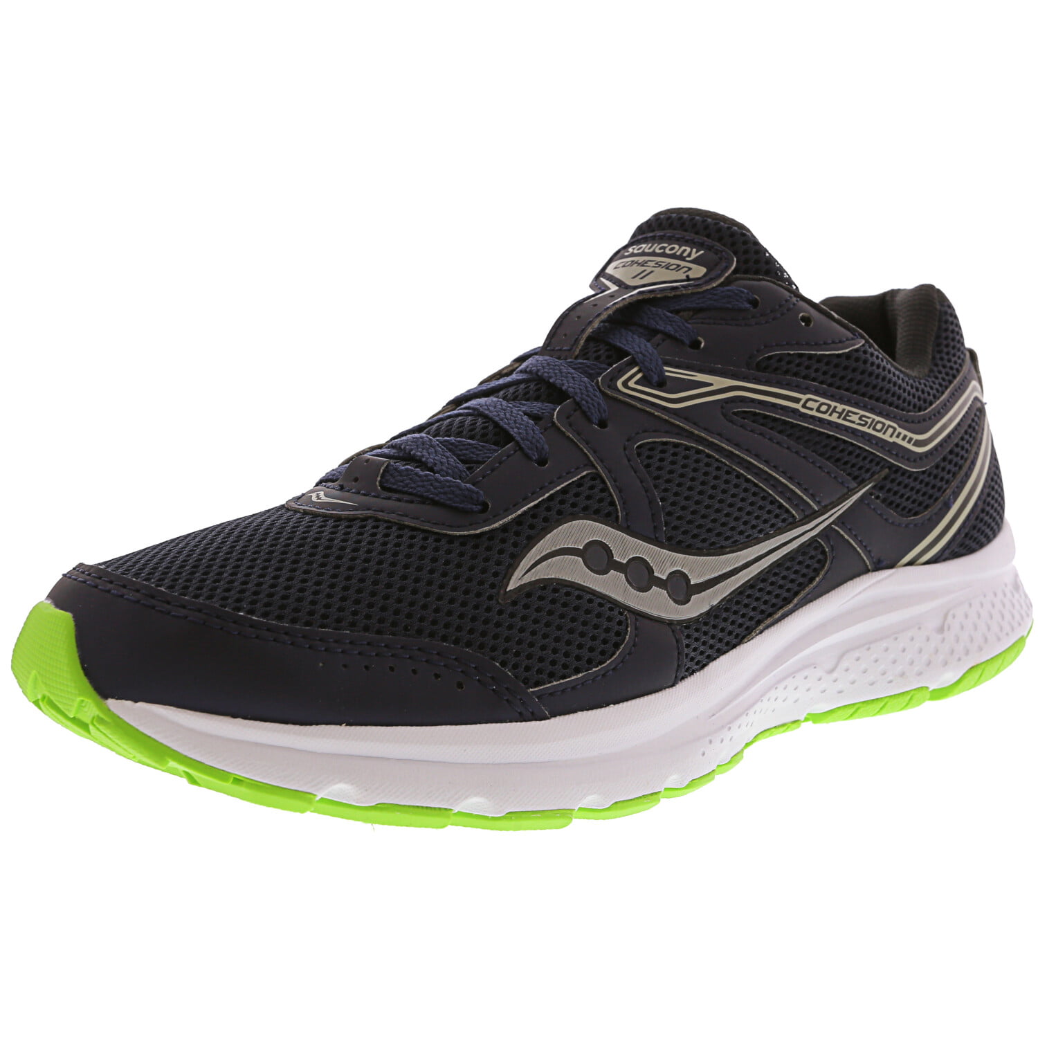 Saucony Men's Grid Cohesion 11 Navy / Slime Ankle-High Mesh Running ...