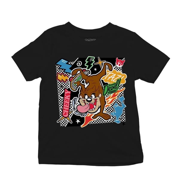 Playera Fan Army Talla 8 Looney Tunes TAZ playera manga corta negro