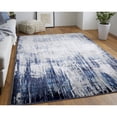 thumbnail image 4 of 5' X 8' Tan Blue And Ivory Abstract Power Loom Distressed Area Rug, 4 of 5