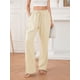 thumbnail image 5 of Lucakuins Pantalones de pierna ancha para mujer, cintura elástica con cordón, pantalones largos sueltos sólidos, ropa de calle para uso diario informal Lucakuins moda, 5 of 9