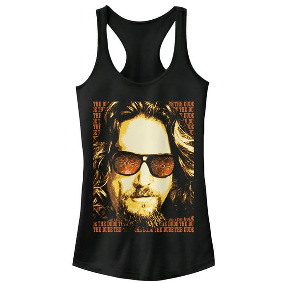 Junior's The Big Lebowski The Dude Text Poster  Racerback Tank Top Black X Large