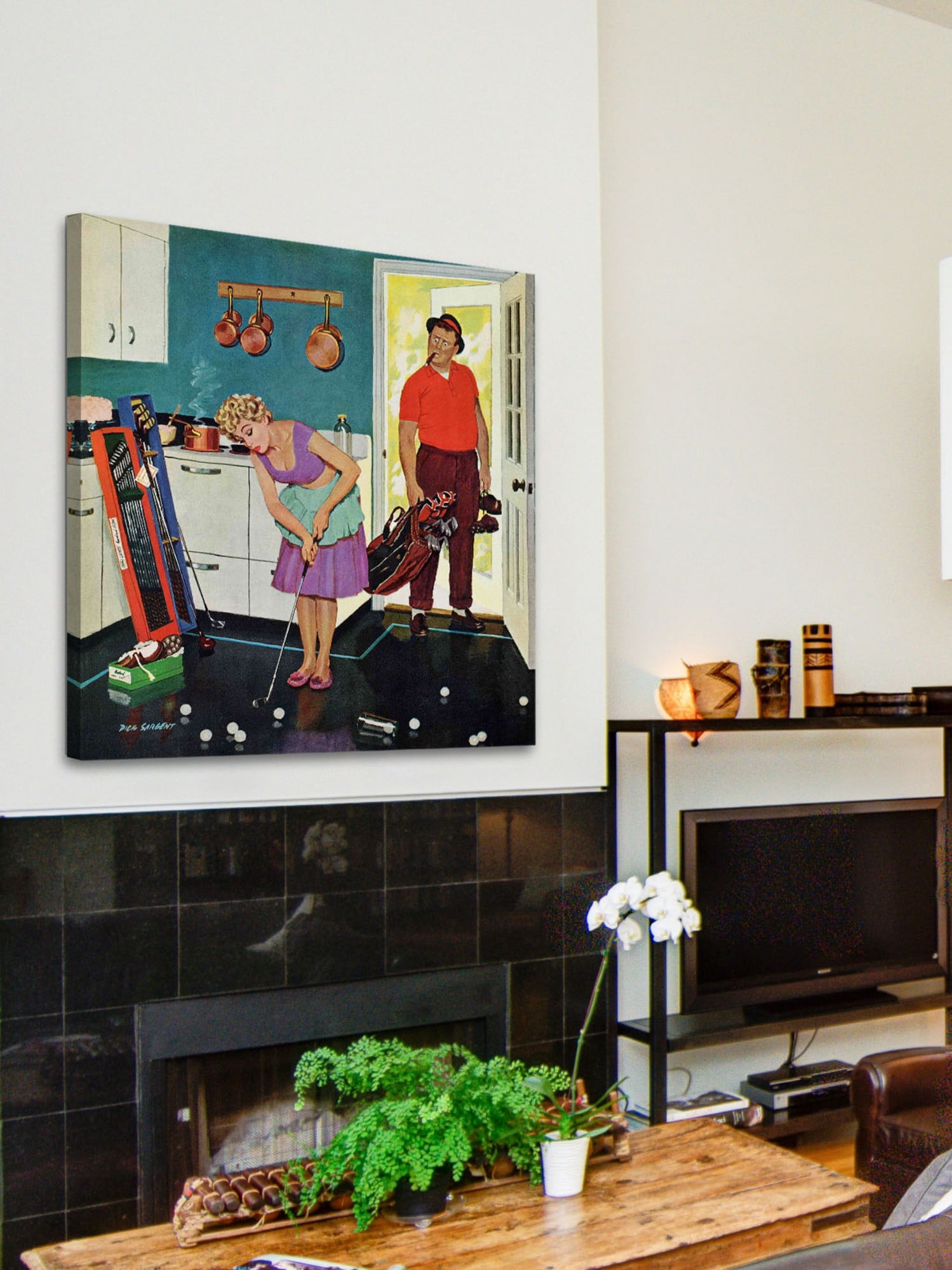 Marmont Hill Putting Around in the Kitchen by Richard Sargent Painting Print on Canvas