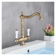 thumbnail image 1 of Golden Luxury Kitchen Pure Water Sink Faucet Two Ceramic Handles Water Purification Hot and Cold Water Mixer Taps Deck Mounted ,Effortless Installation, 1 of 7