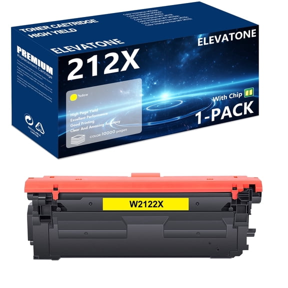 212X Toner Cartridge Compatible for HP212X 212A W2120X W2120A Color Laserjet Enterprise M554dn M555dn M555x MFP M578f M578dn Flow MFP M578c M578z Printer (Yellow,1-Pack)