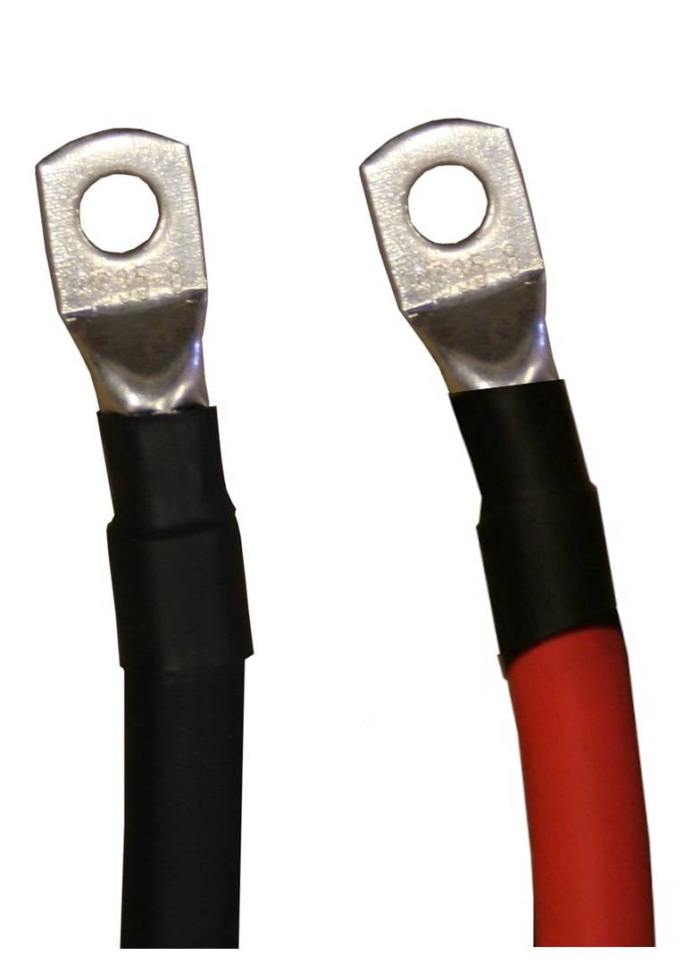 Windy Nation 6 Gauge Red, Black Pure Copper Inverter Cables (4 ft, 3/8 in. Lugs Both Ends)