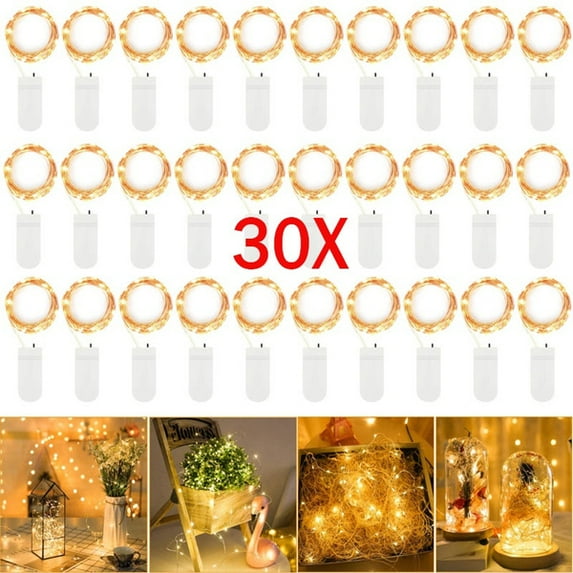 Dicasser 24/12/10/8/4/1Pcs Starry String Lights,Fairy String Lights Starry LEDs On Copper Wire,String Lights Waterproof for Wedding Centerpiece,Party,Christmas Table Decor
