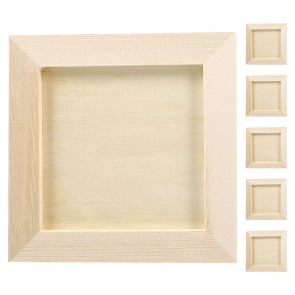 Worgeous 6pcs DIY Wooden Clay Picture Frames for Kids Unfinished Craft Frames Art Projects Accessories for Home Decor and Crafting 10X10CM