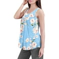 thumbnail image 3 of JuneFish Women's Tank Tops Summer Sleeveless Tunic Pleated Floral Print Casual Blouse, 3 of 6