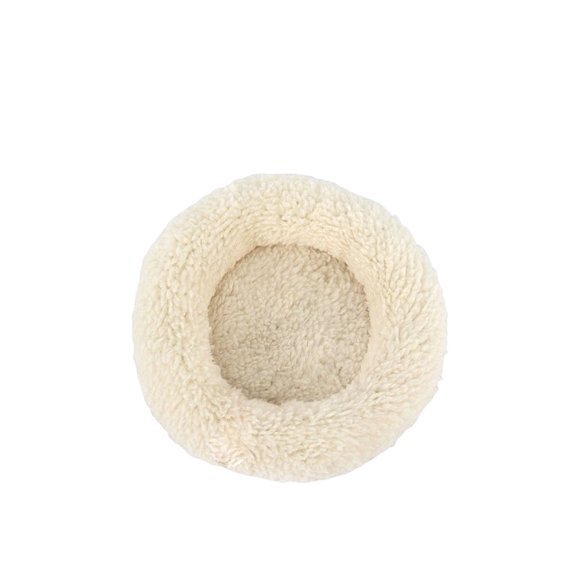 juguse Chambre Petit Animal de Compagnie Chaud Lit en Peluche Cage pour Animal Hiver Automne Réutilisable Lavable Tapis de Repos en Coton Rond Cadeau d'Anniversaire Blanc P